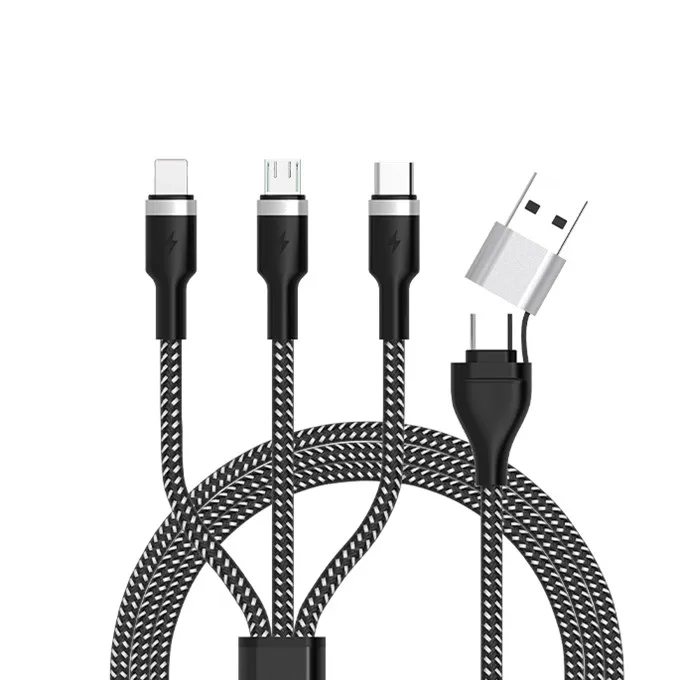 6 in 1 Multi Charging Cable USB-C to USB C/Micro/Phone Port Multi Charging Cord Compatible with Cell Phone