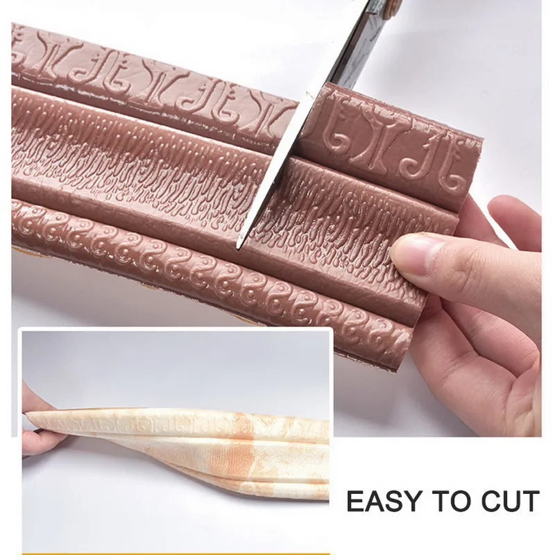 Peel and Stick Wall Border Self-adhesive Three-dimensional Wall Edging Strip Border Waterproof PE Foam Wall Lines Molding Trim