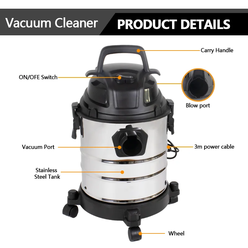 Powerful Portable Wet And Dry Upright Vacuum Cleaner Carpet And Floor Care Household Canister Vacuum Cleaner