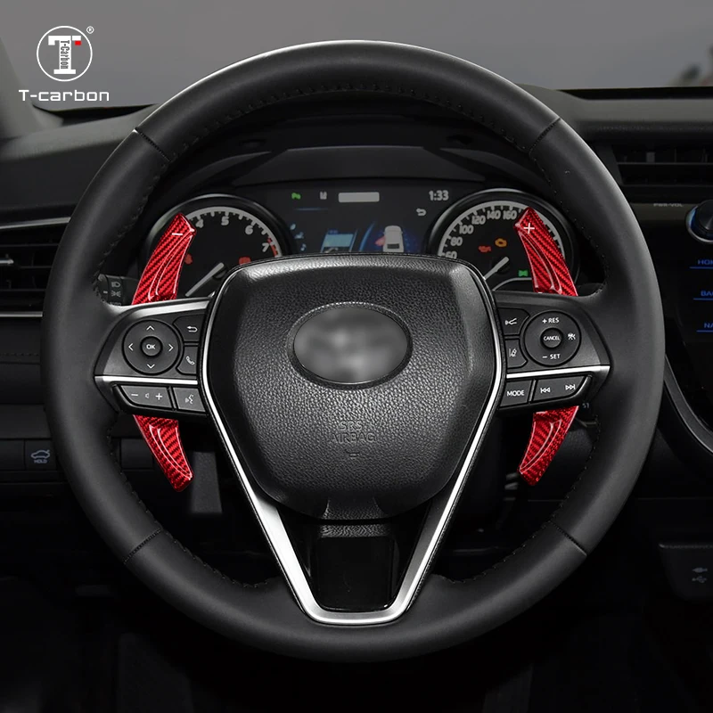 T-углеродные рулевые переключатели для Toyota Camry Corolla RAV4 из углеродного волокна подрулевые аксессуары интерьера