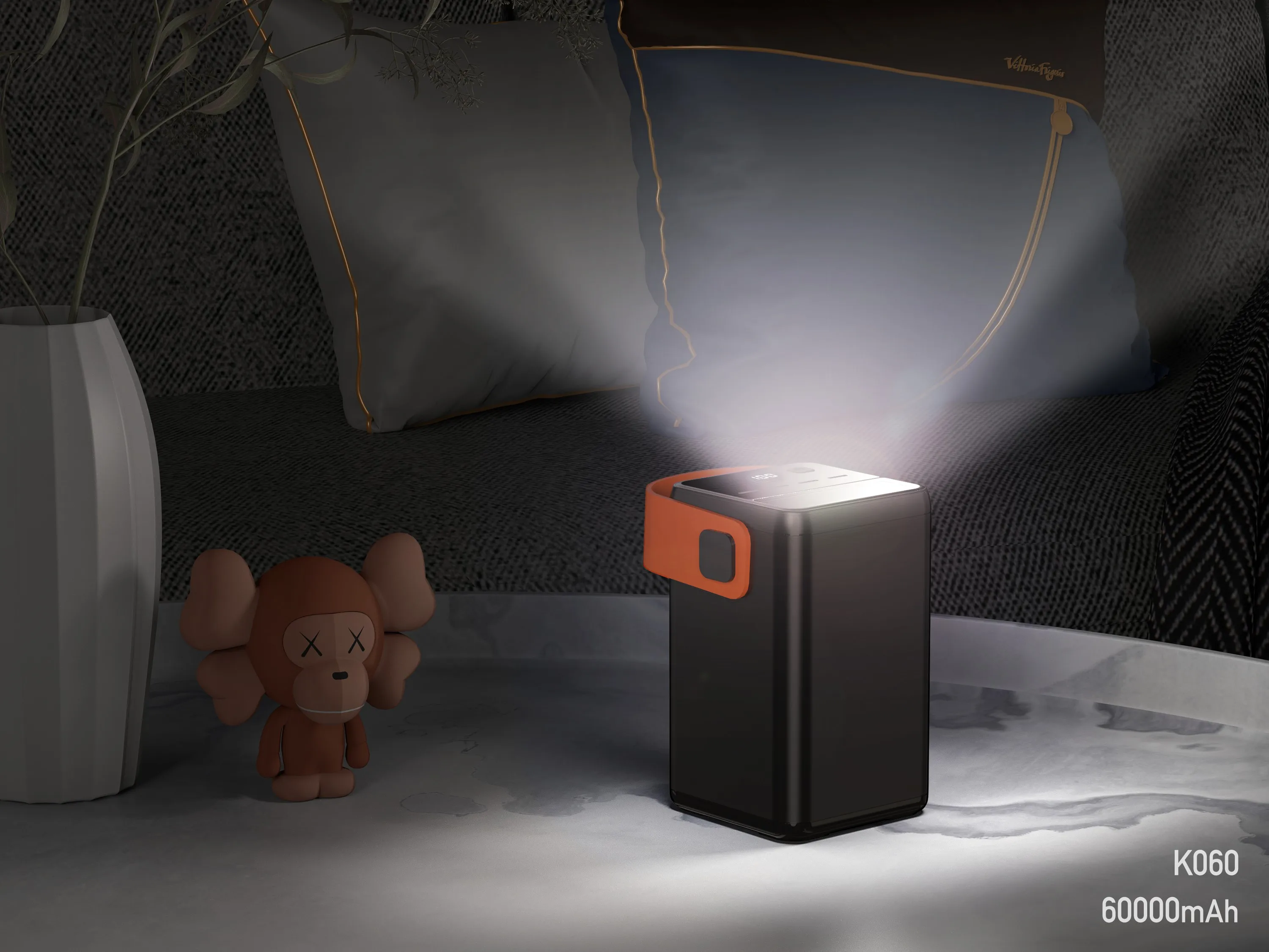 2023 china factory large capacity 60000mah Power Bank PD65W Fast Charger Laptop Power Station With LCD Display External Battery