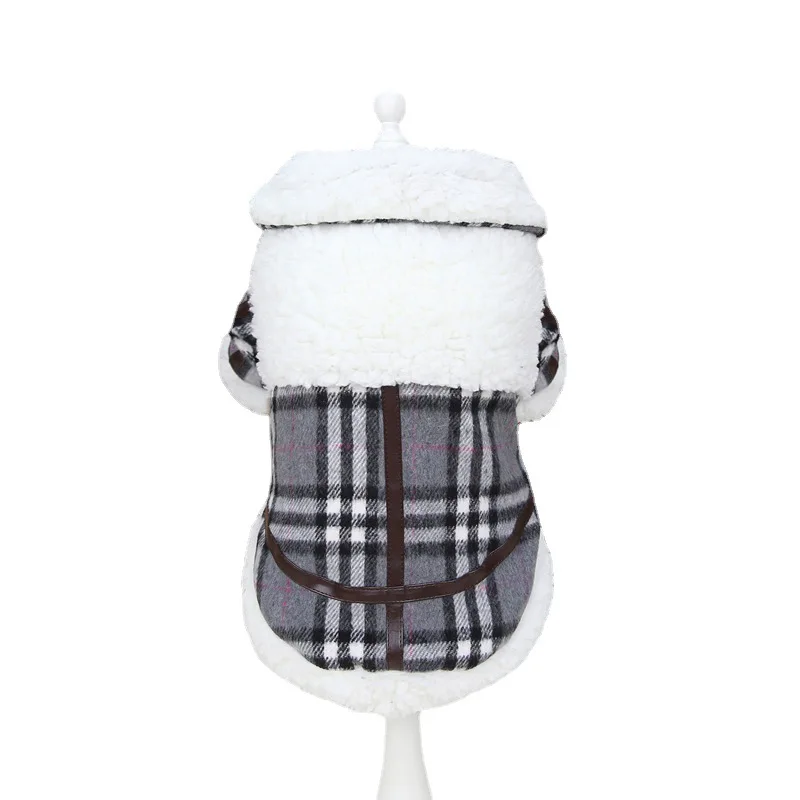 Fall and Winter Pet Clothing Teddy Cotton Jacket Tide Plaid Cotton Jacket  Dog Clothes Pet Clothes