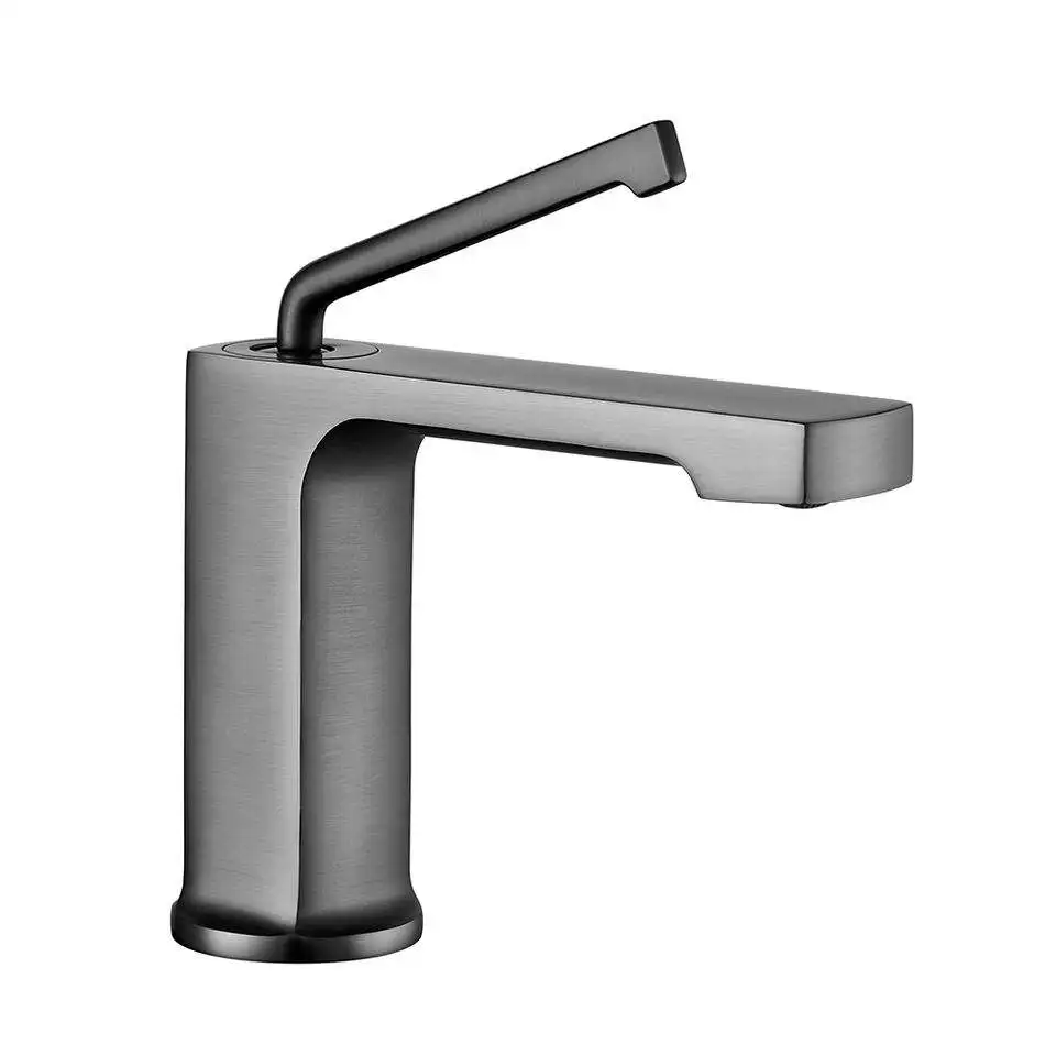 Modern  Deck Mounted Single Hole Matt Black Finish Brass Single Lever Basin Water Faucets