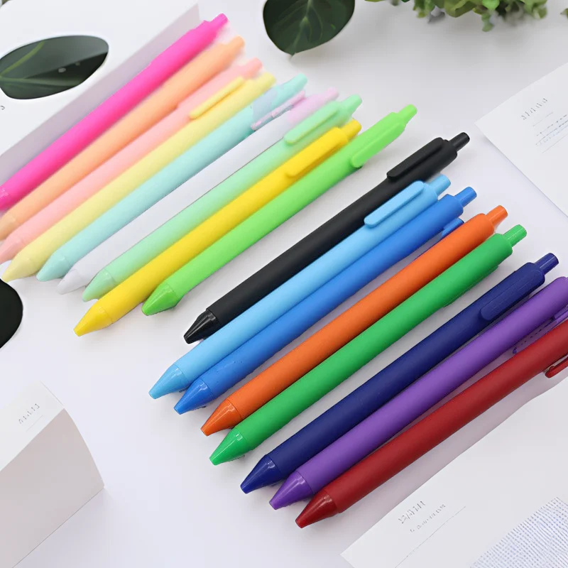 2024 new design silk-screen logo business gifts ball Pen suit candy color Custom pen school stationary use ballpoint pen with cu