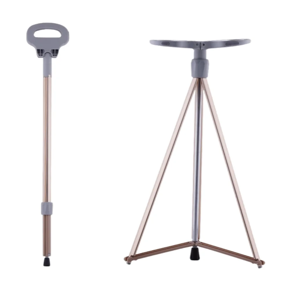 High Quality Telescopic Folded Walking Cane Chair For The Elderly Cane With Seats 4 Leg Walking Sticks