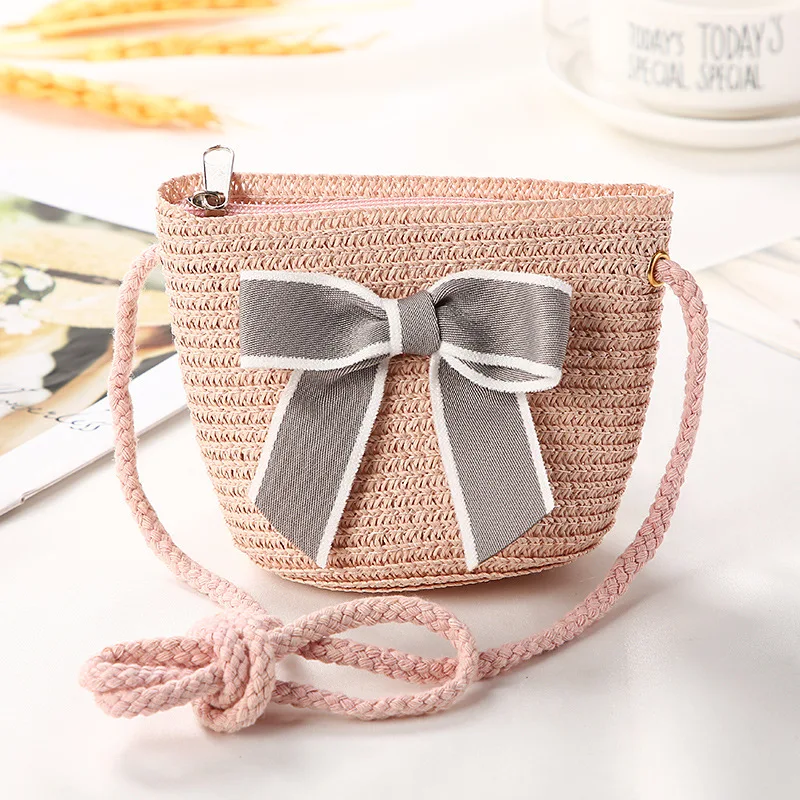 Baby Cute Shoulder Bag Coin Pouch Children Cute Fashion Kids Girls Straw Purse