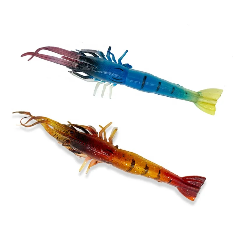 Soft Lures 9cm Shrimp Baits PVC Silicone Swimbait High Quality Wobblers Flat claws 3D Eyes Soft Fishing Lures