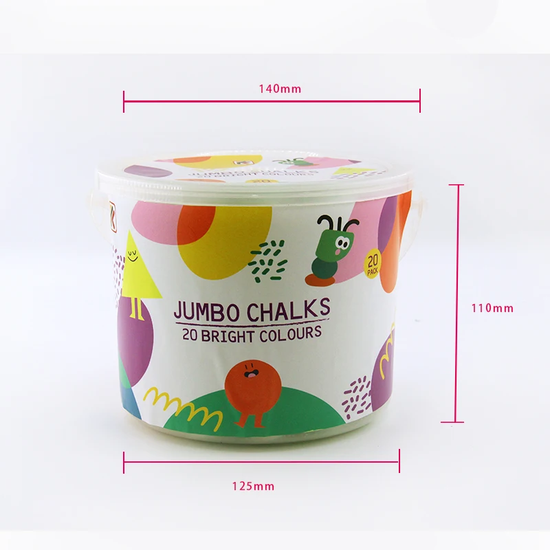 Wholesale Supplies School Student Washable Non-toxic 20 Pasel Colors Eco-friendly Jumbo Sidewalk Chalks for Outdoor Art Play