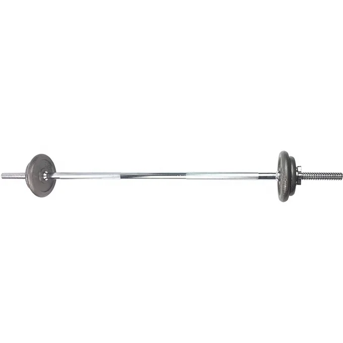 Hot Selling Chrome Weight Lifting 47'/72'/86' Straight Barbell Bar With Star Collars