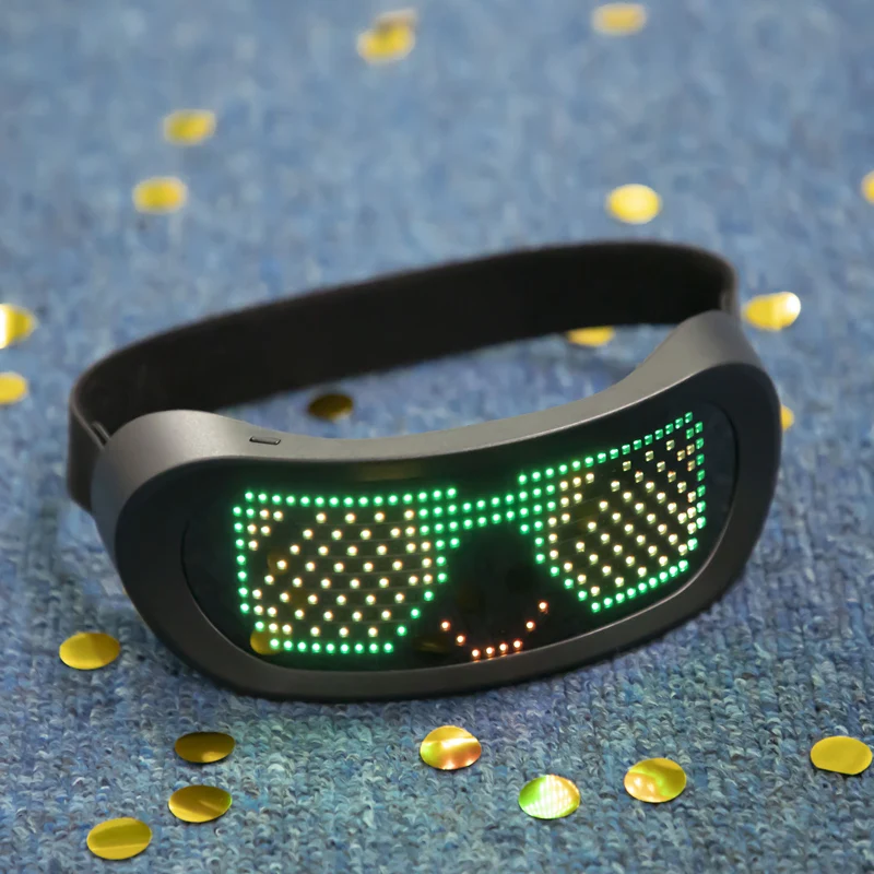 Rechargeable Wireless App Control Customized Magic Scrolling Led Message Glasses Led Party Eyeglasses