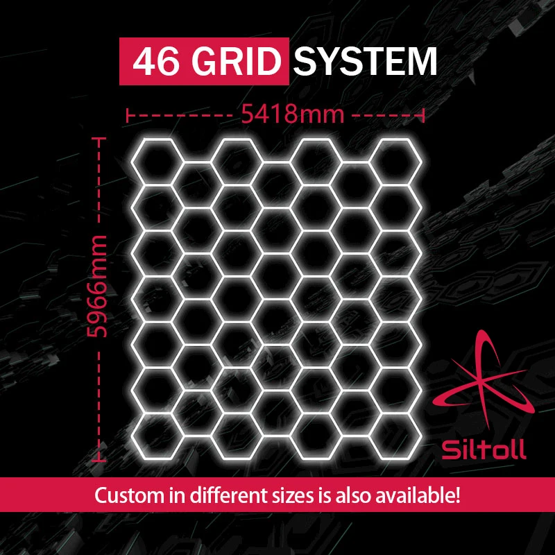 Car Salon Interior Design Diy Hexagon Lighting Geometric Shape Auto Detailing Shop Working Led Light