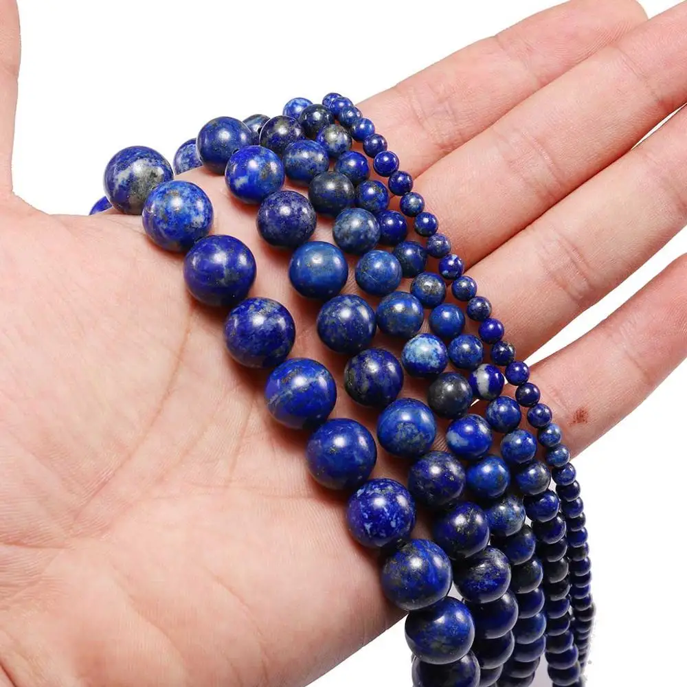 
1strand/lot 4/6/8/10/12 mm AAA Natural Lapis Lazuli Stone Beads Round Loose Spacer Bead For Jewelry Making Findings DIY Bracelet 