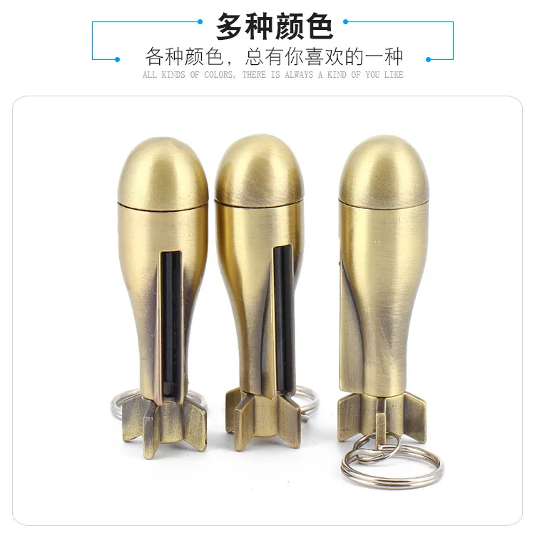 Missile Shape Outdoor Survival Tool Flint Fire Starter Lighter Kerosene Permanent Match Striker Portable Lighter Gadgets For Men