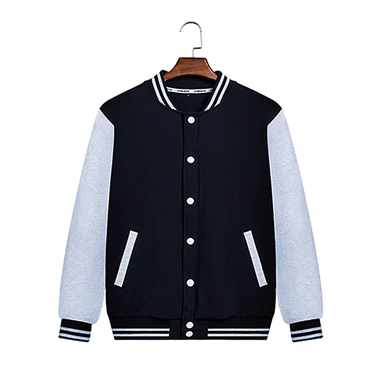 Custom print logo wholesale blank plain polyester style college black varsit boys women ladies bomber baseball jacket for men