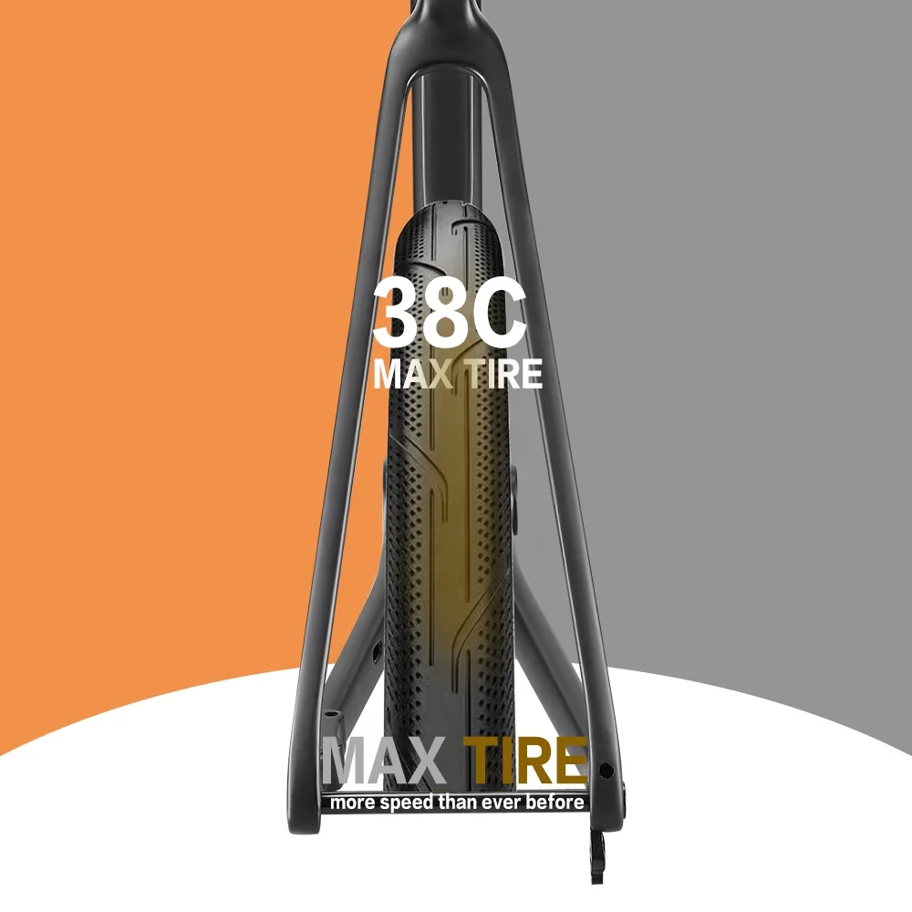 Airwolf Carbon Fiber All Internal Cable Bike Frame Full Toray Climbing Bicycle Frame 38C Max Tire Cyclocross Aero Disc Roadframe