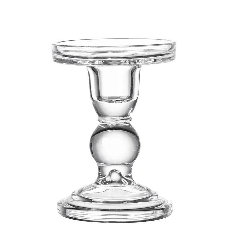 Cutelife Wholesale New Arrivals Pillar Crystal Candle Holders Transparent Glass Holder For