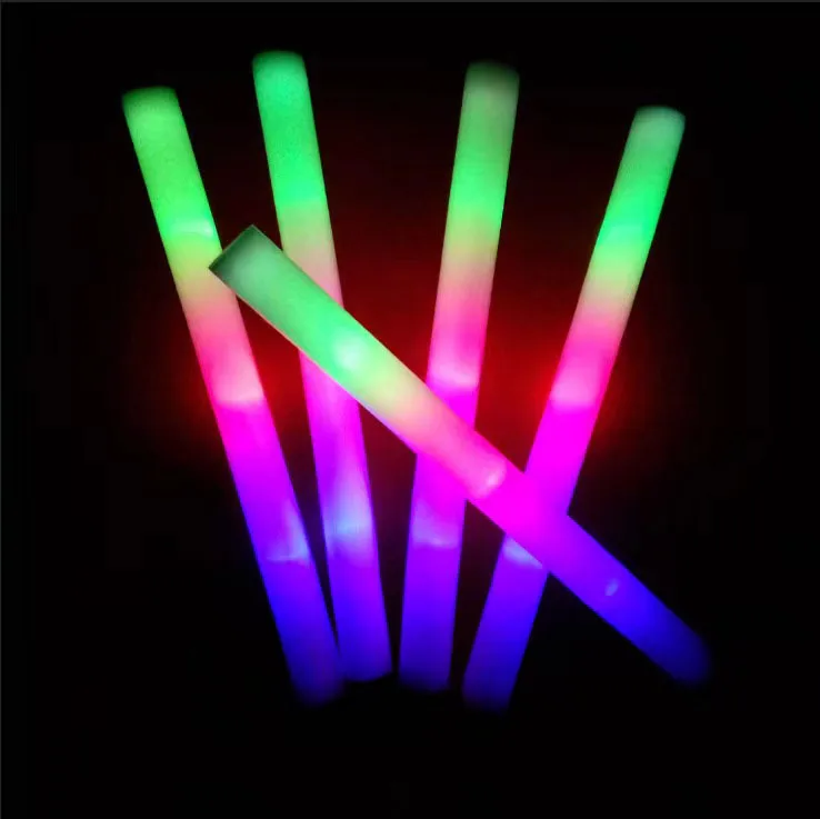 Logo Colorful In Bulk Flashing Foam Christmas Glow Stick Custom Led Flashing Light Stick Led Light Stick