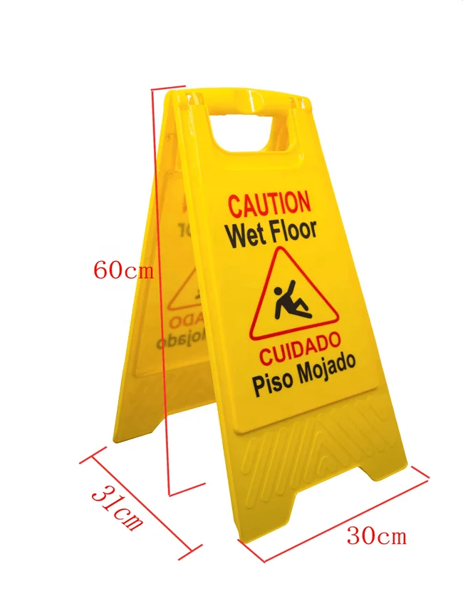EcoClean Plastic Foldable Floor Caution board, wet floor sign , warning sign board Weighing 650g