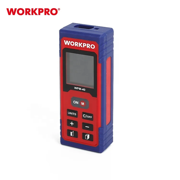 WORKPRO 135FT Digital Laser Distance Meter with Bubble Levels M/In/Ft Unit switching Back-lit LCD and Pythagorean Laser Tools