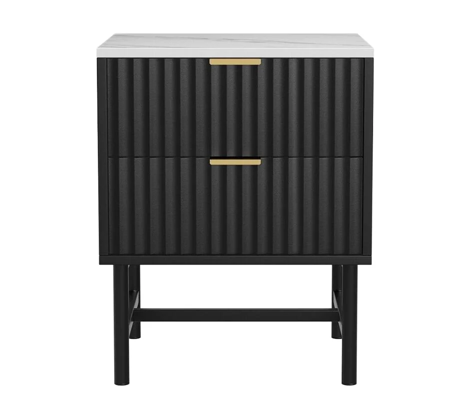Hot Sell Nordic Nightstand with Charging Station Unique Luxury Bedside Table Suit Any Style Side Table Drawers