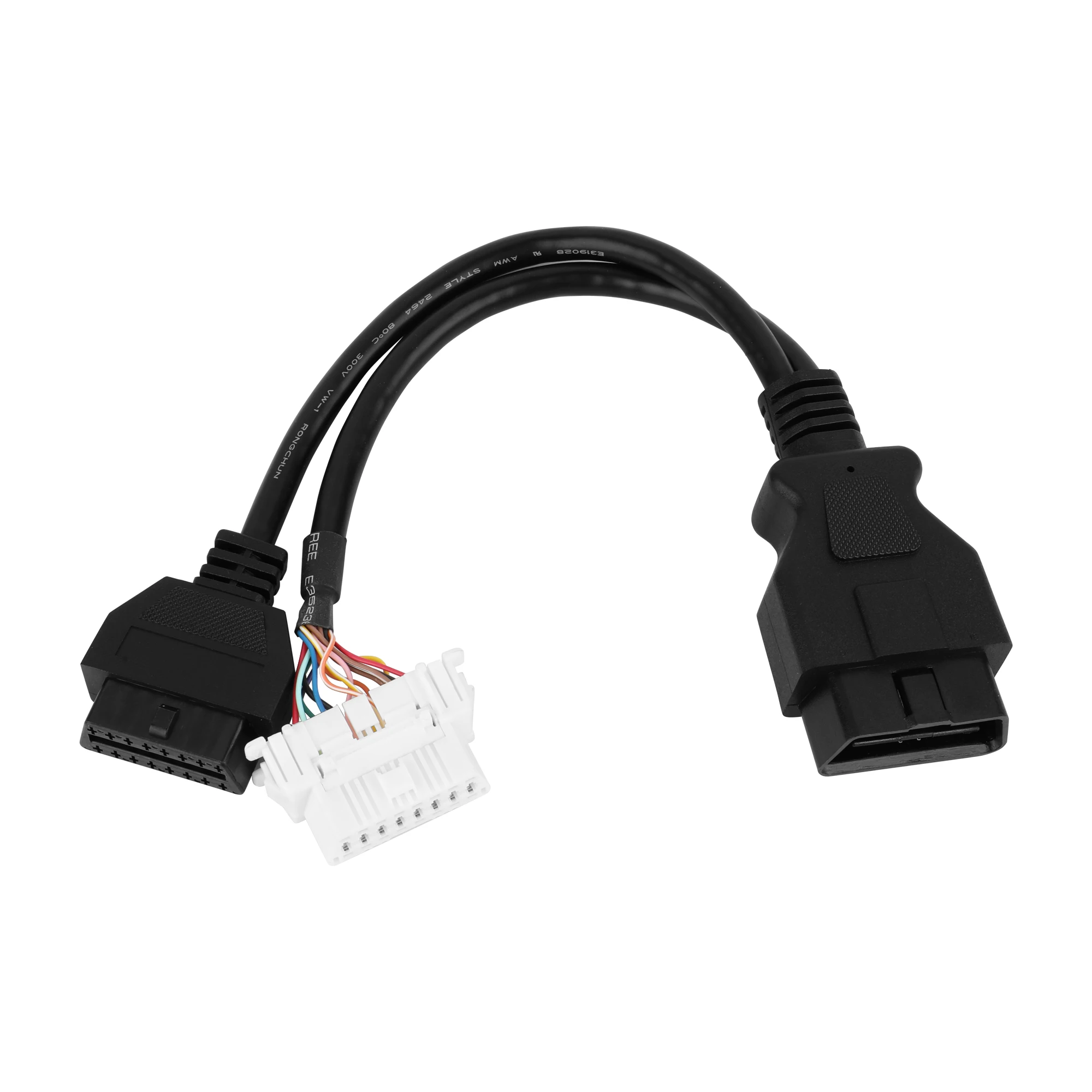 Free sample customized OBD OBD2 OBDII 16Pin 12V 24V connector Y cable free sample