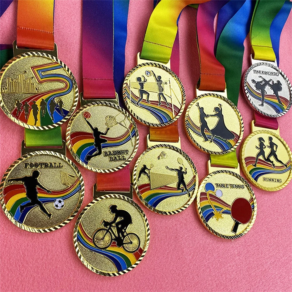 Chinese Supplier Custom 3D Metal Award Gold Silver Bronze Medals Football and Soccer Medal
