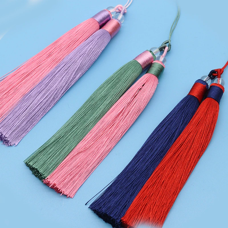 Double color good lucky knot small tassel Double color matching tassel with knot DIY handmade car hanging tassels