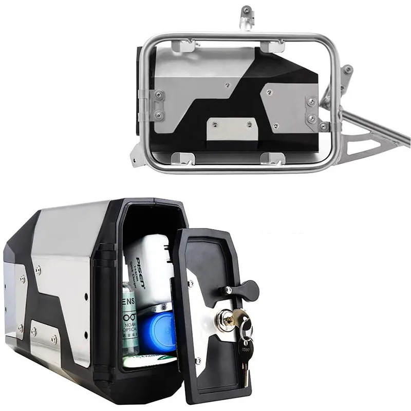 Motorcycle Luggage Stainless Alloy Side Tail Box Carrier Box Back Box For BMW R1200GS R1250GS ADV 2004-2019