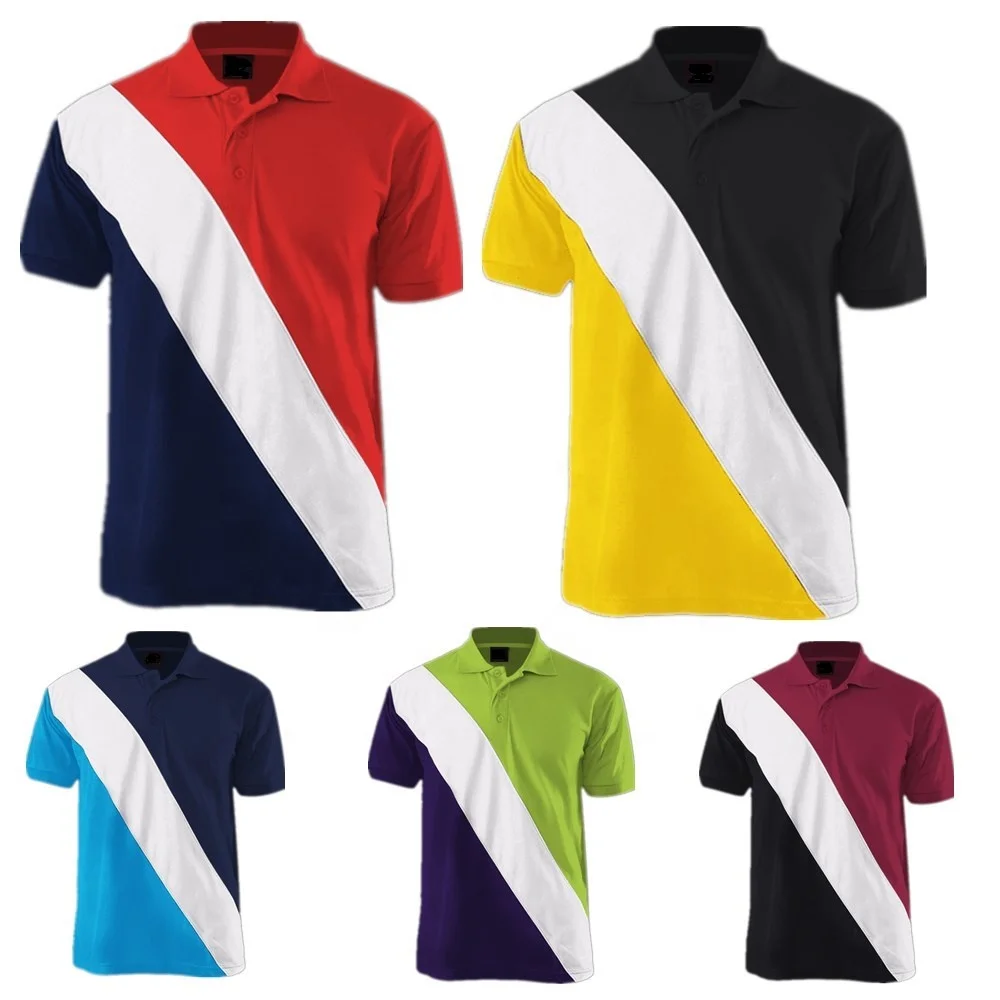 New design three color block polo shirt cheap polo shirts wholesale custom polo shirts printed logo