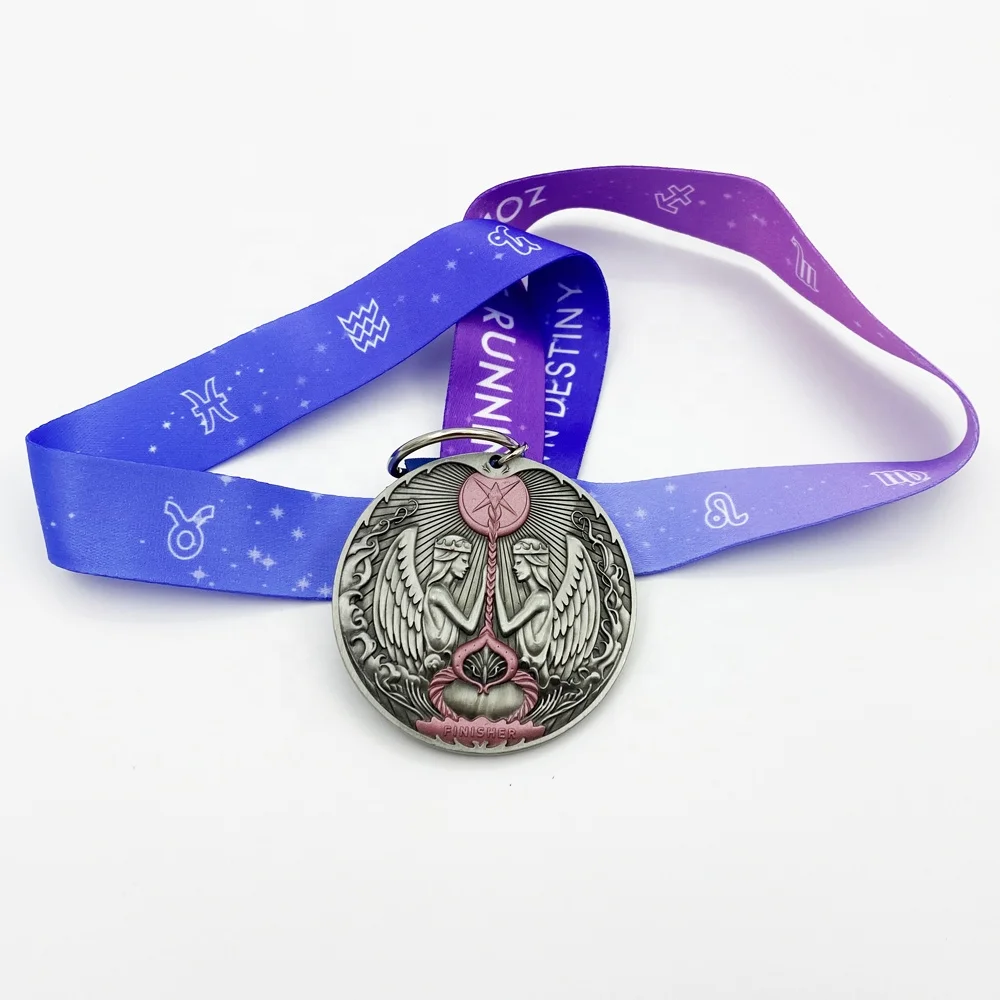 
Good Quality Manufacture 3D Custom Award Running Marathon Finisher Enamel Metal Sport Medals with Ribbon 
