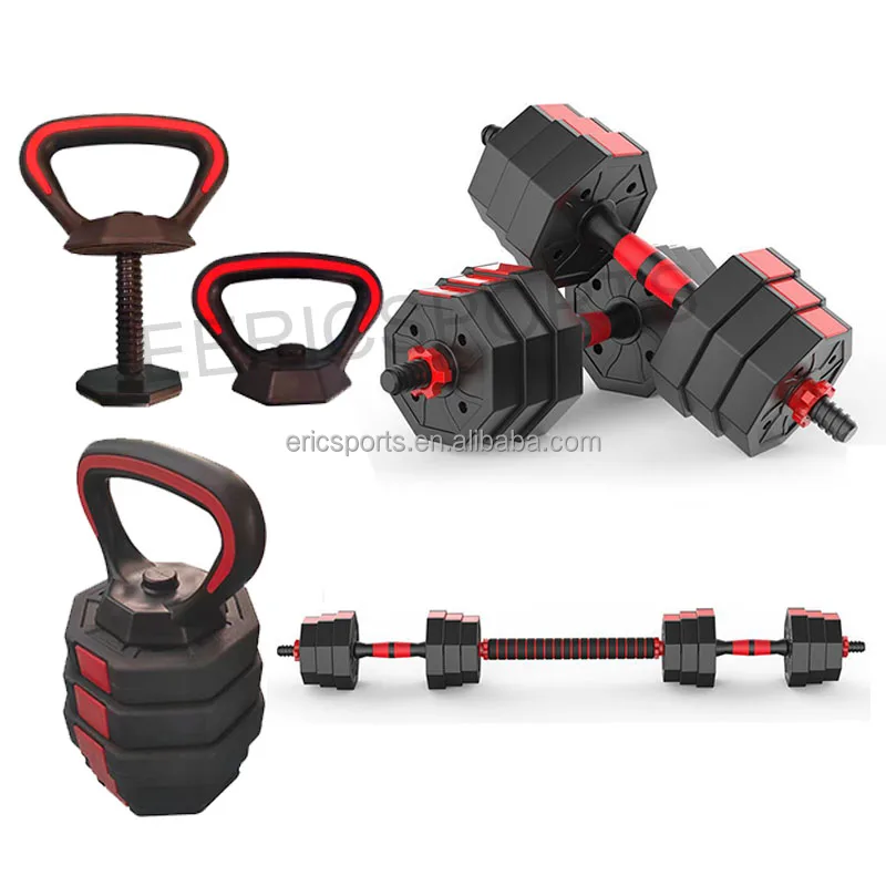 40kg 50kg environmentally friendly  adjustable plastic octagonal cement dumbbell mold  set kettlebell