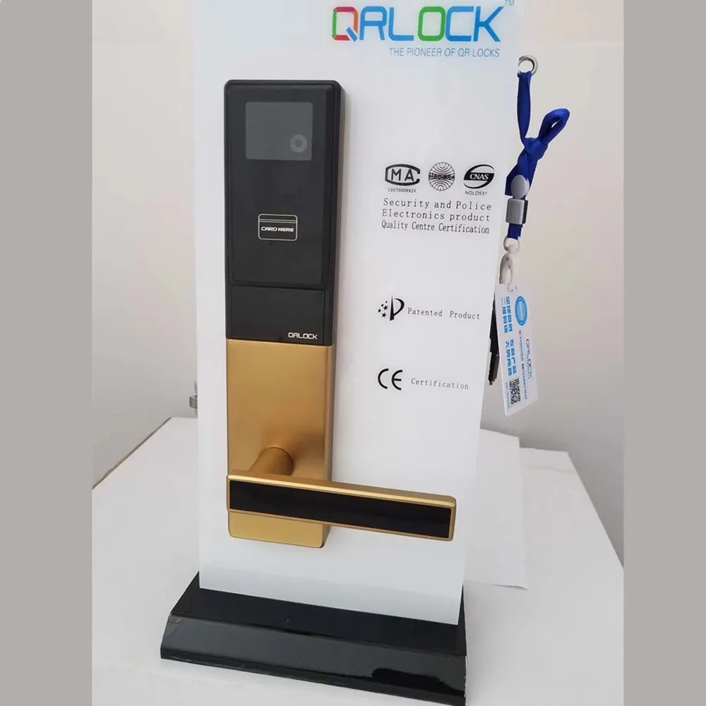 
Smart Phone Application Software management QR Code Lock Hotel Lock With Manual Key Function 