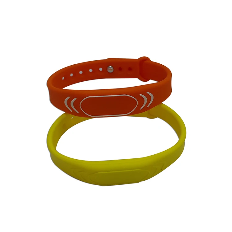 Custom Made Rfid 125khz 13.56Mhz Colorful RFID NFC Silicone Wristband Bracelets