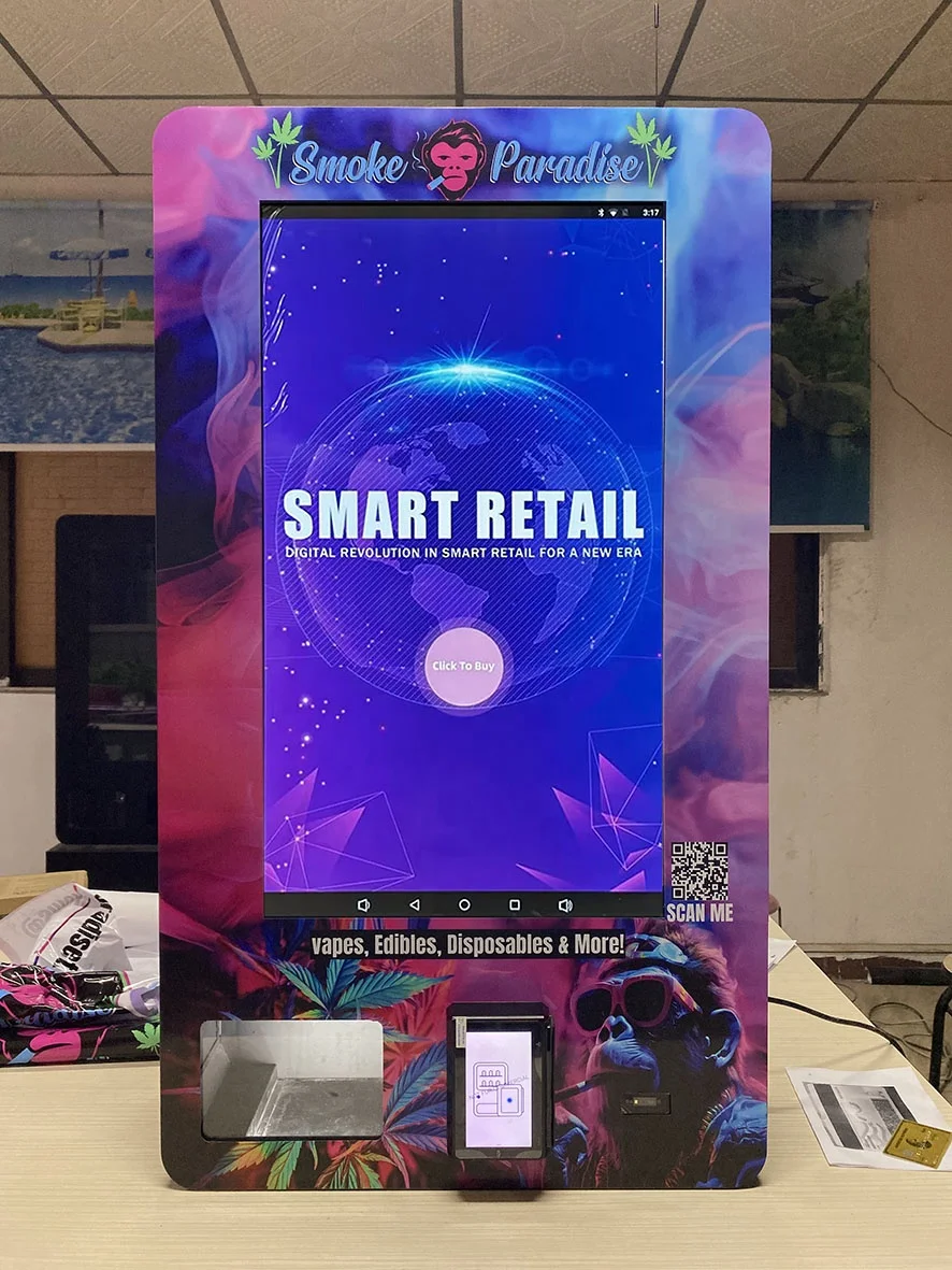 32 inch wall mounted vending machine for sales perfume vending machine mini snacks and drinks