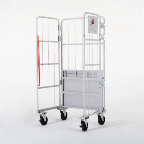 3-сторонняя логистической Складная Roll тележка для поддонов контейнер клетка на