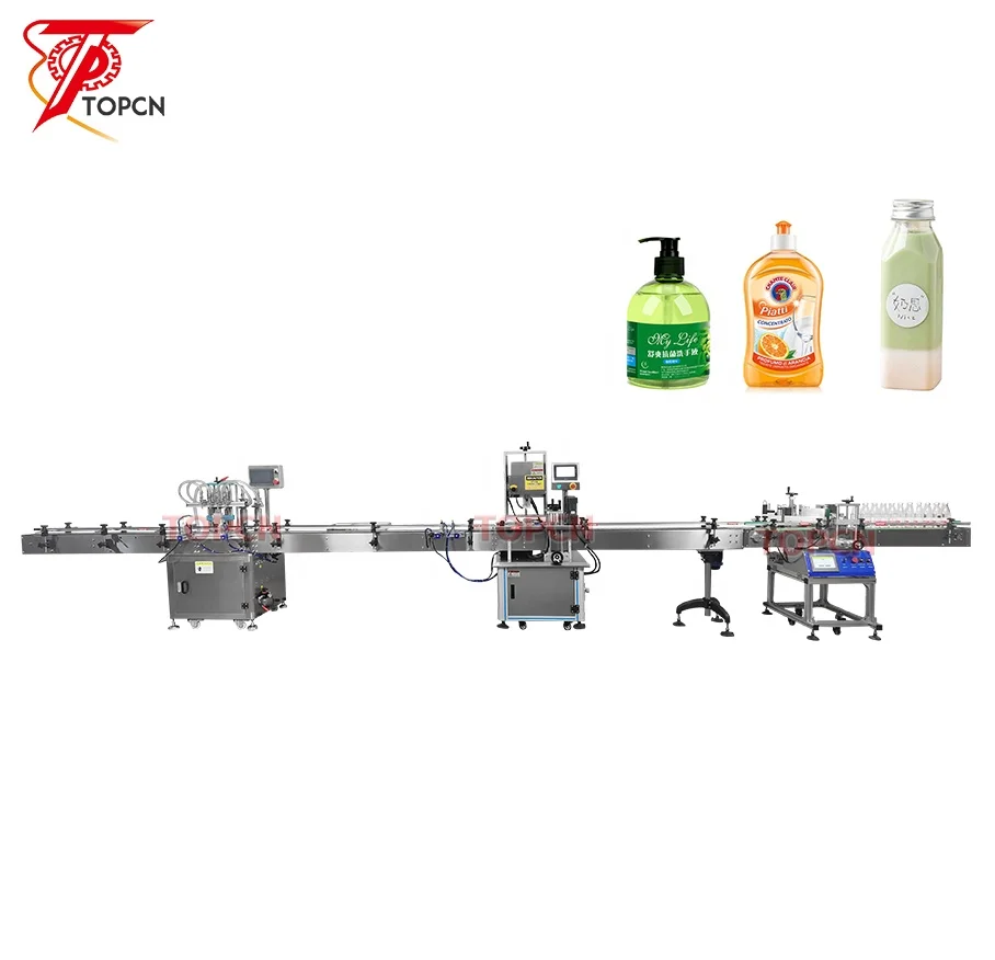 Automatic Four Head Edible Oil Liquid Diesel Dish Disinfecting Honey Laundry Detergent Bottling Filling Machinery Equipment