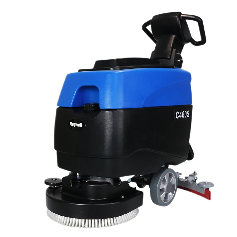 Magwell C460S warehouse floor cleaning machine walk behind floor scrubber dryer with 18in brush