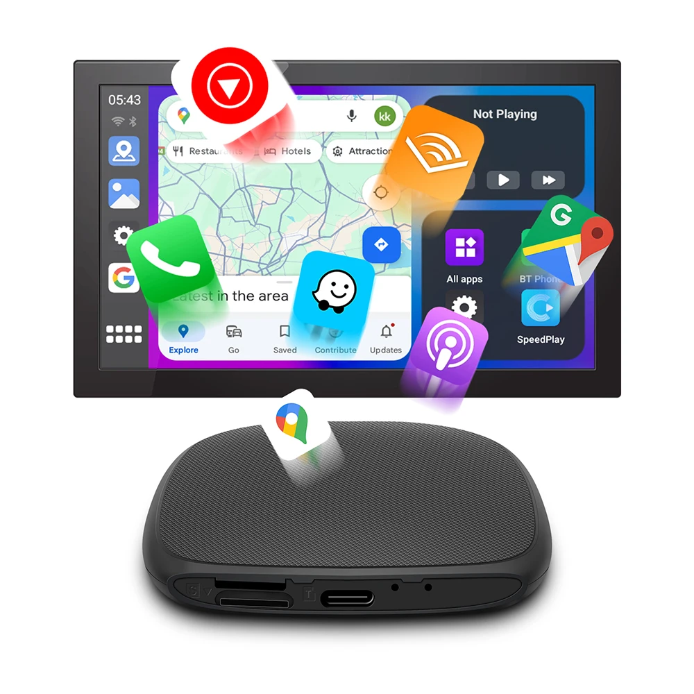 Android Ai Smart Box 4G 64G Wireless Carplay Android 13 cpu 6115 Auto Youtobe Netflix Multimedia Box Car