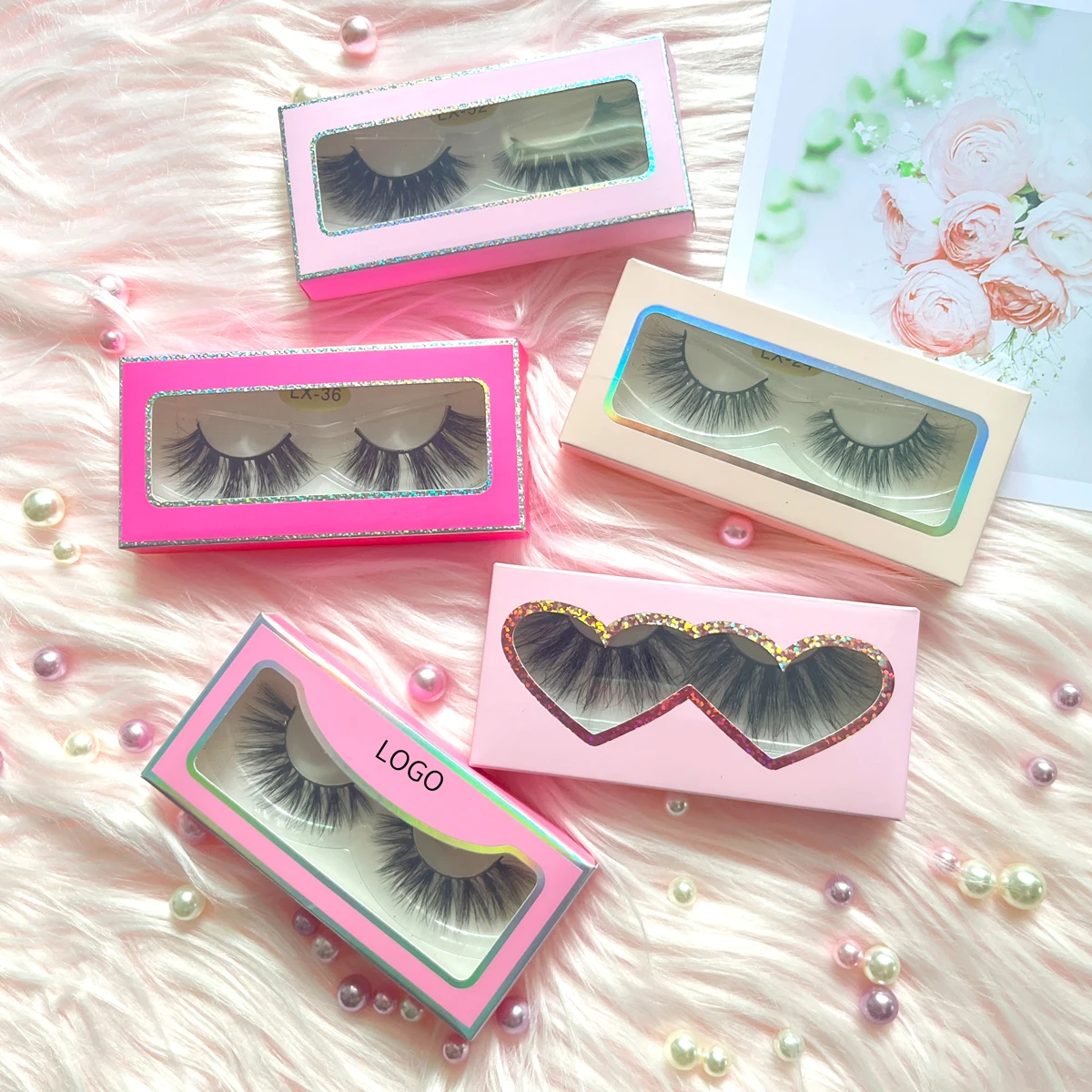 Low moq eyelash extensions faux mink eyelash natural strips mink lashes