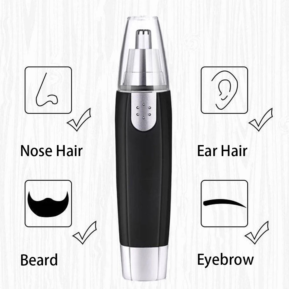 New Mens Womens Portable Electric Nose Hair Shaving Clipper Removal Shaver Black No Spray
