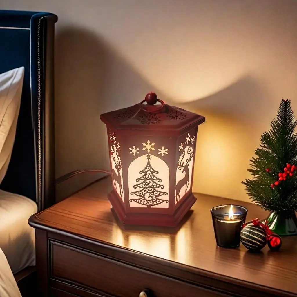 Christmas indoor wholesale oil burner home decorative metal wax melt aroma therapy burner warmer aroma therapy burner warmer