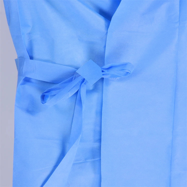 lab gown coat protective uniform disposable coverall isolation suit Clothing Safety Surgical Medical Non-woven PP SMS blue