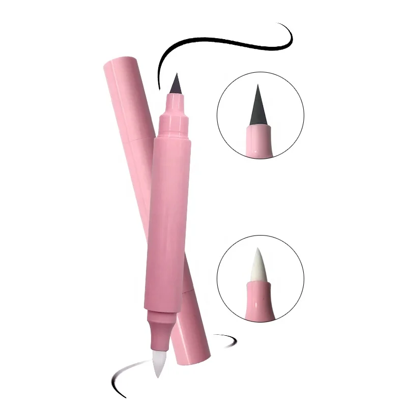 Waterproof double heads eyeliner eraser pen custom logo vegan eyeliner with eraser