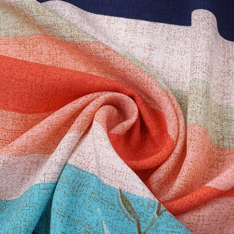 Stylish woven digital plain fabric 100% printed rayon fabrics with flower pattern