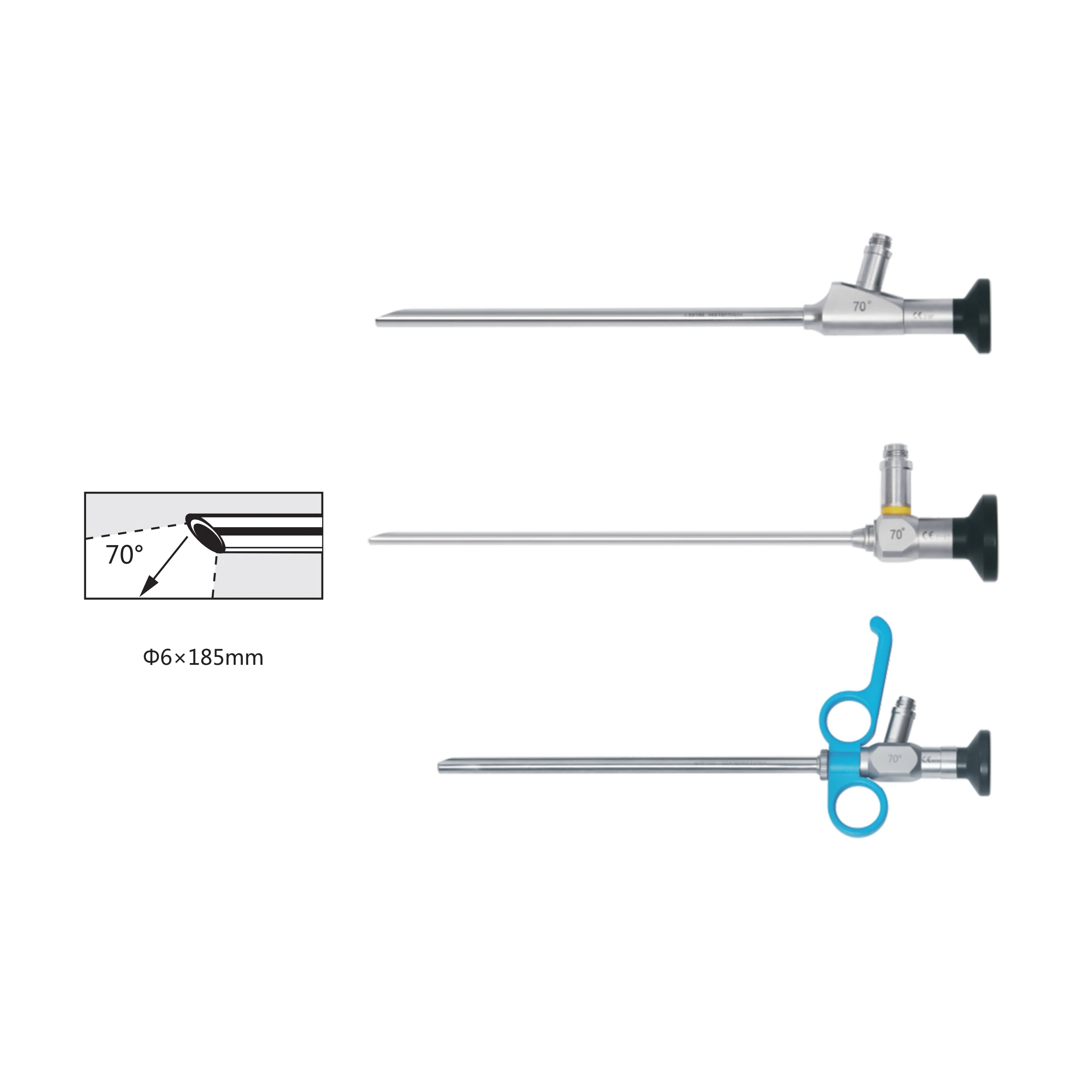 70 Degree 6*185mm Laryngoscope Laryngeal Endoscope ENT Surgical Instruments for Ear Nose Eye Throat Surgery