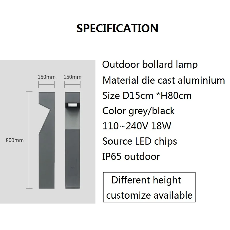 Etch Designer Asymmetric LED Ground Floor Lamps Waterproof Die Cast Aluminium Garden Bollard Gate Lighting Outdoor Lights