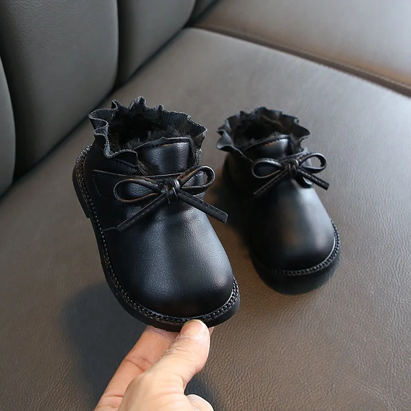 Осенне-зимние новые корейские Детские хлопковые ботинки с мягкой подошвой оптом плюс бархатные теплые детские зимние ботинки для девочек