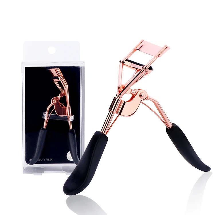 Custom Logo Portable Stainless Steel Eye Lash Curler High Quality Foldable New Holographic Rose Gold Eyelash Curler