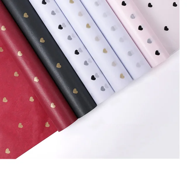 Wholesale Price Customized Gold Logo Printing Black Tissue Paper With Heart Shaped For Gift Paper Tissue