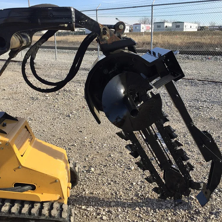 sale Skid Steer Chain Trencher for 6-9 Ton figger attachment Trenchers for Mini Excavators for digging soil
